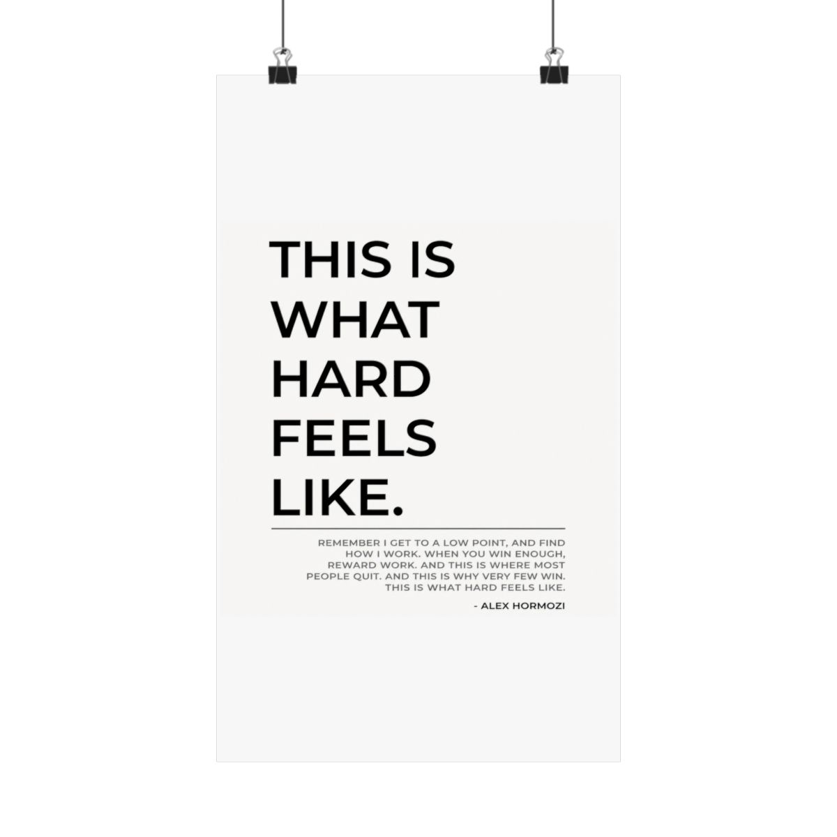 Motivational Poster: Alex Hormozi Quote, Minimalist Home Office Decor - alternate angle 5, merchandise