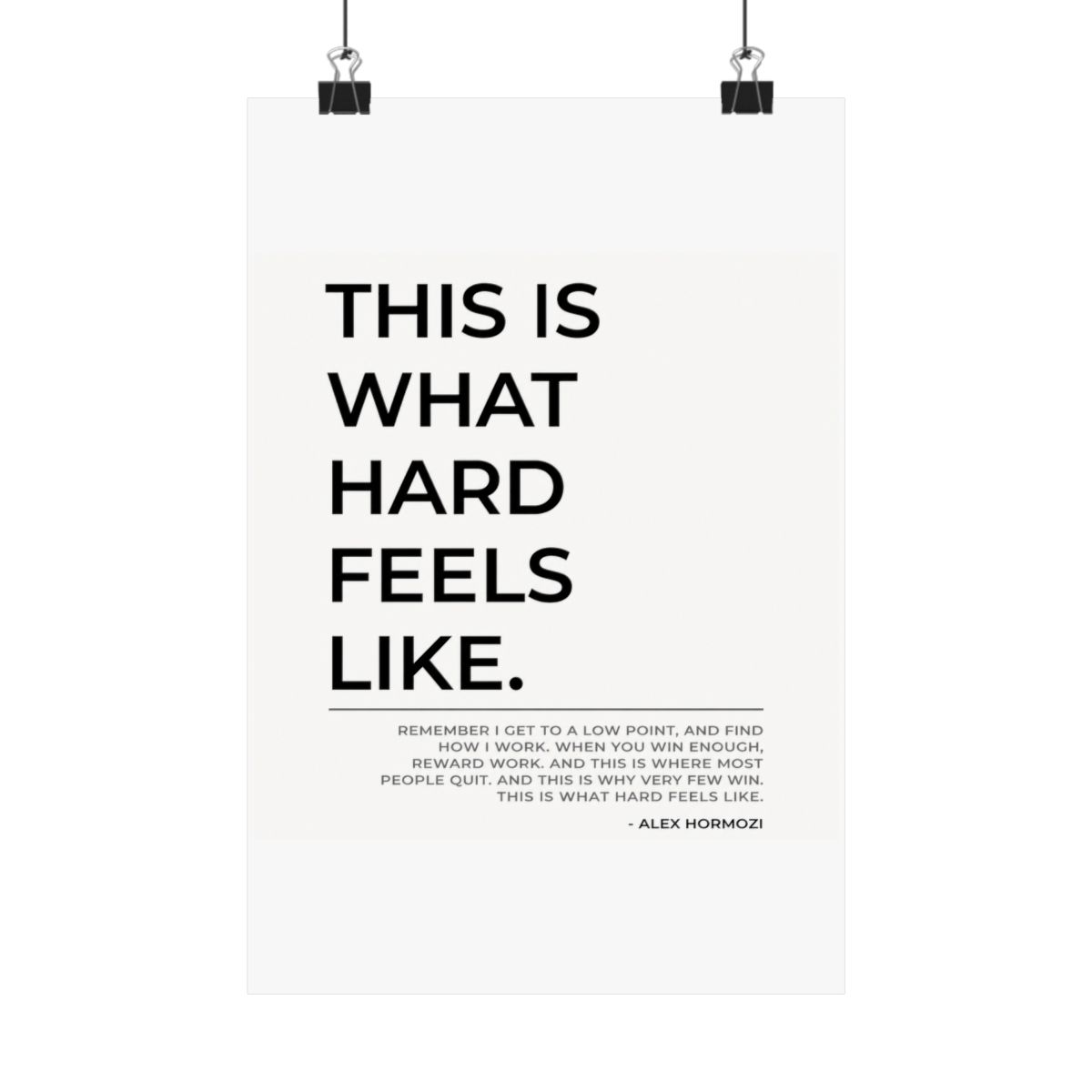 Motivational Poster: Alex Hormozi Quote, Minimalist Home Office Decor - alternate angle 1, merchandise