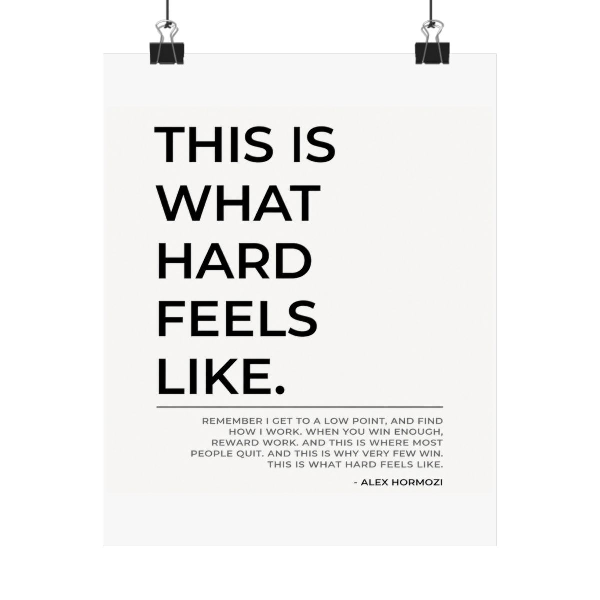 Motivational Poster: Alex Hormozi Quote, Minimalist Home Office Decor - Official Posters & Wall Art merchandise