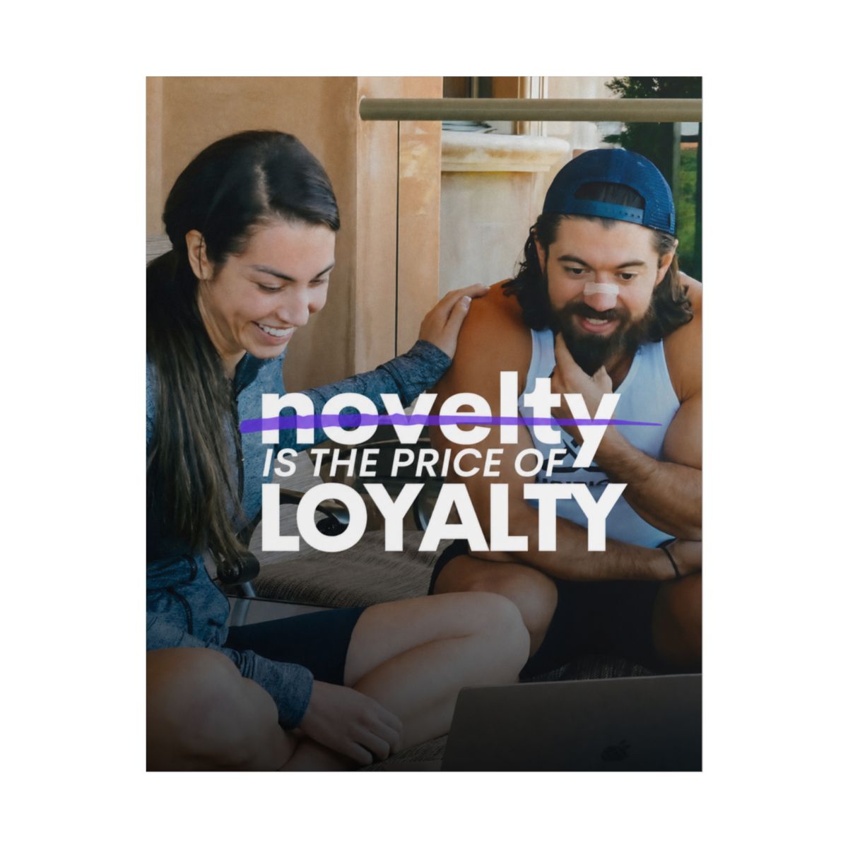 Novelty Is the Price of Loyalty Rolled Poster | Inspirational Quote Poster | Alex Hormozi - alternate angle 2, merchandise