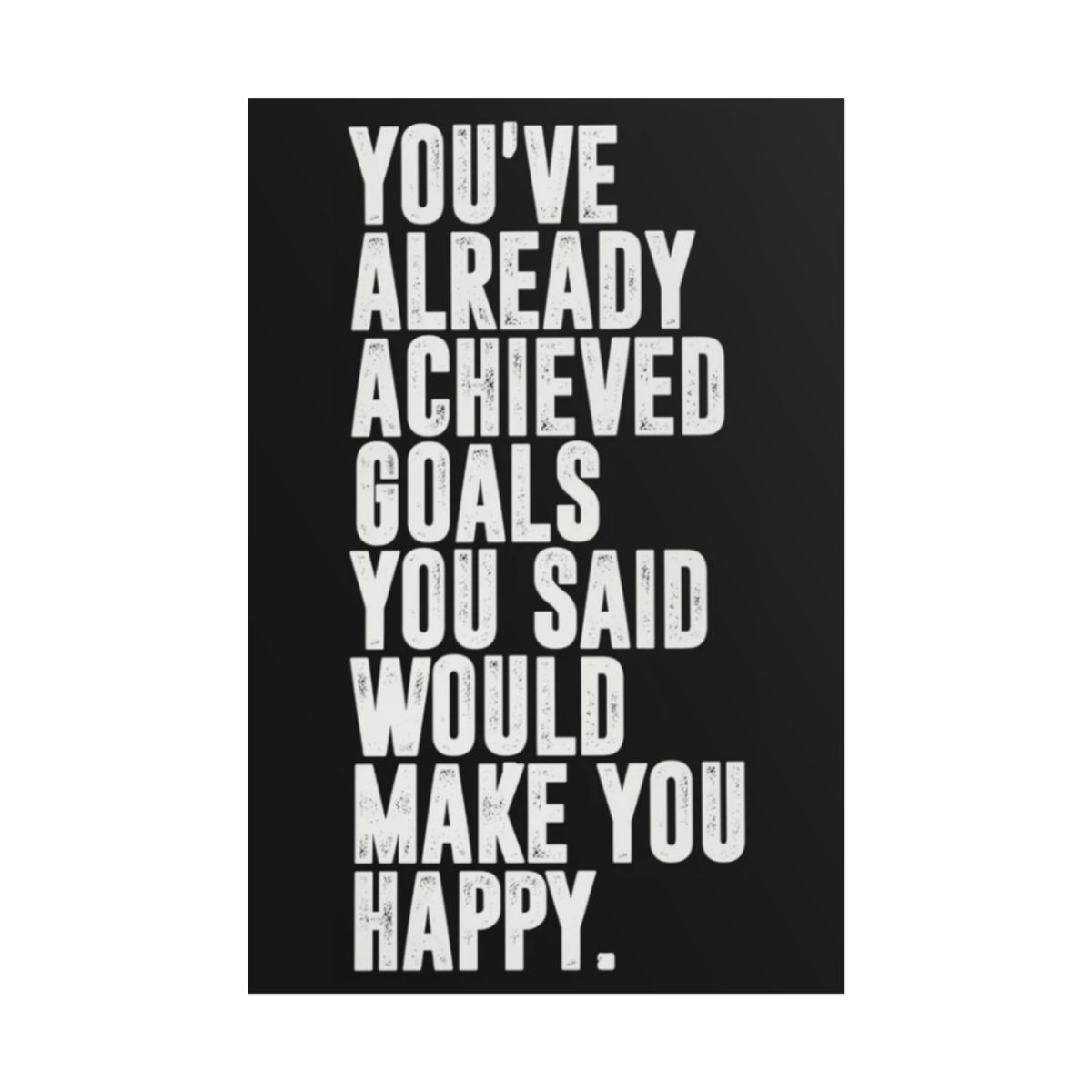 Motivational Quote Poster | Typographic Wall Art, 'You've Already Achieved Goals You Said Would Make You Happy' | Alex Hormozi - alternate angle 3, merchandise