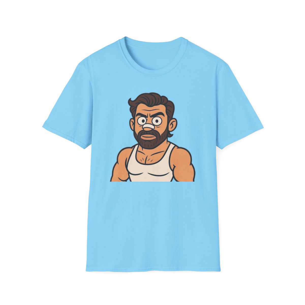 Cartoon Bearded Man Portrait T-Shirt | Funny Character Illustration | Alex Hormozi - alternate angle 5, merchandise