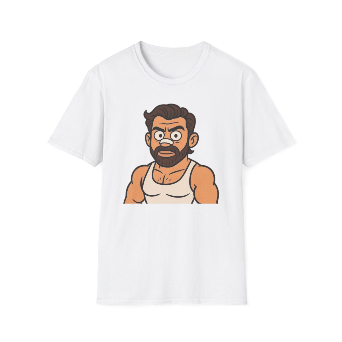 Cartoon Bearded Man Portrait T-Shirt | Funny Character Illustration | Alex Hormozi
