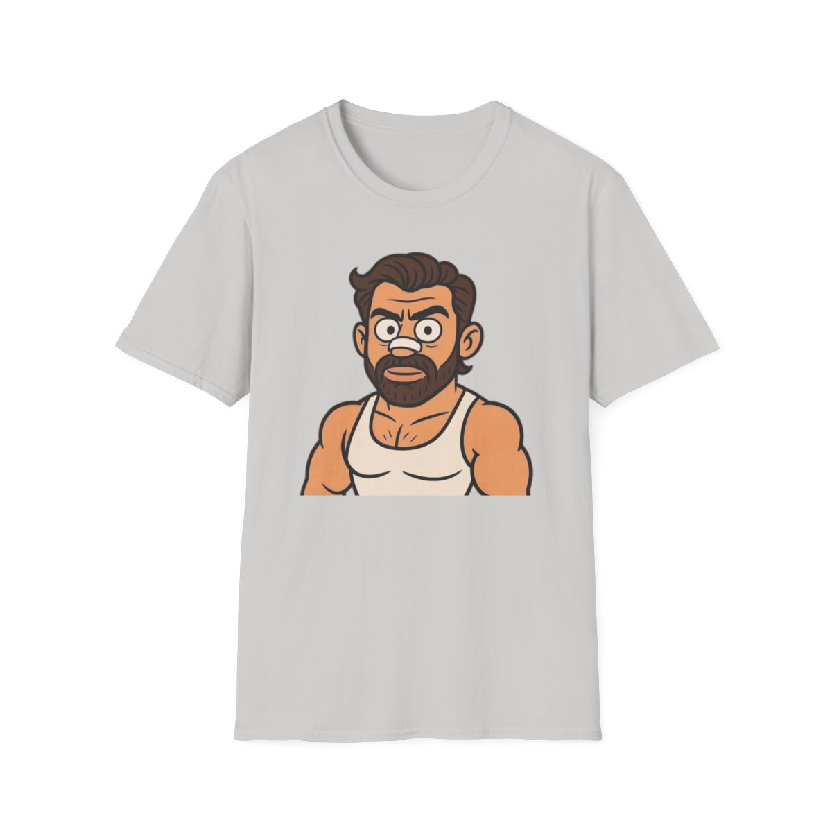 Cartoon Bearded Man Portrait T-Shirt | Funny Character Illustration | Alex Hormozi - alternate angle 4, merchandise