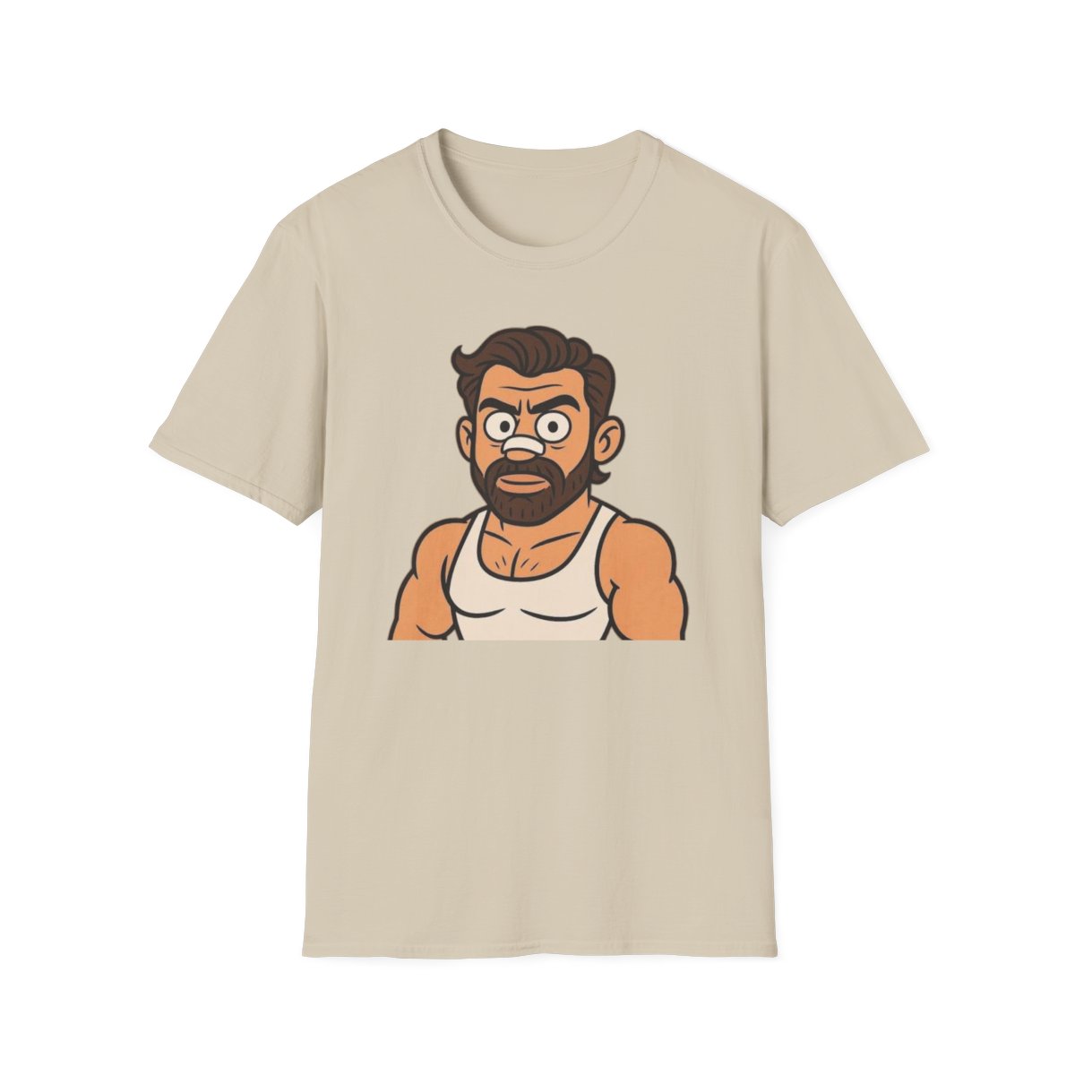 Cartoon Bearded Man Portrait T-Shirt | Funny Character Illustration | Alex Hormozi - alternate angle 3, merchandise