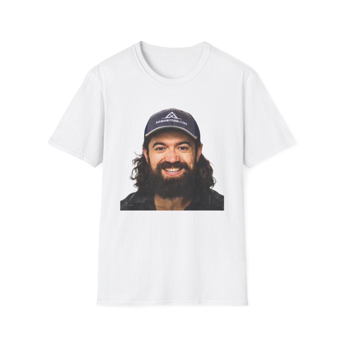 Smiling Bearded Man Face T-Shirt | Photo Portrait Tee | Alex Hormozi