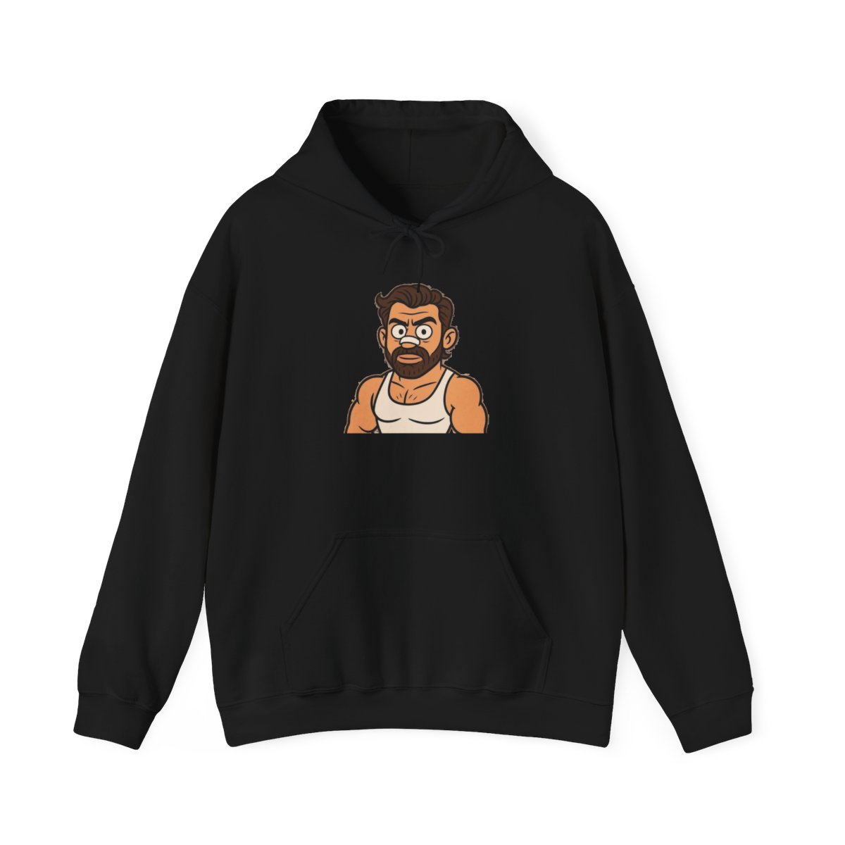 Bearded Man Cartoon Tank Top Hoodie | Graphic Sweatshirt, Male Character | Alex Hormozi - alternate angle 3, merchandise