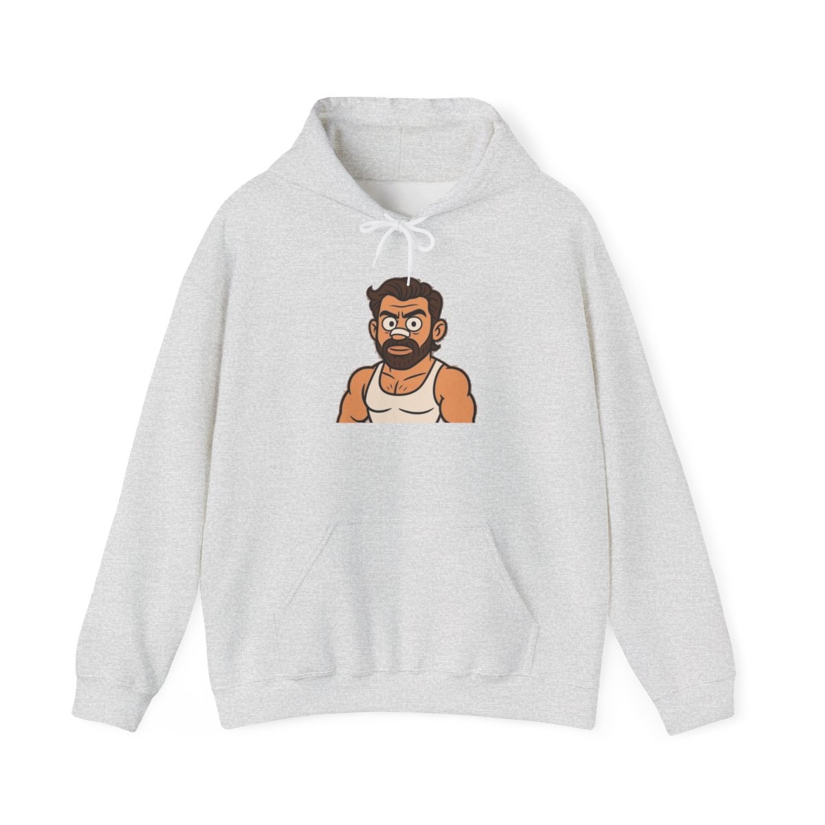 Bearded Man Cartoon Tank Top Hoodie | Graphic Sweatshirt, Male Character | Alex Hormozi - alternate angle 2, merchandise