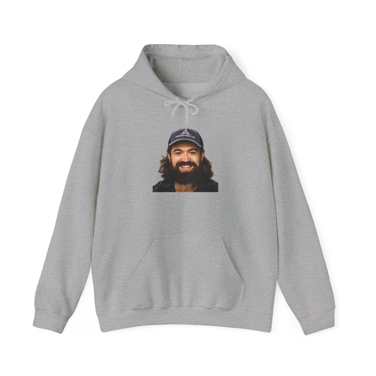 Smiling Bearded Man Face Hoodie | Portrait Graphic Sweatshirt | Alex Hormozi - alternate angle 4, merchandise