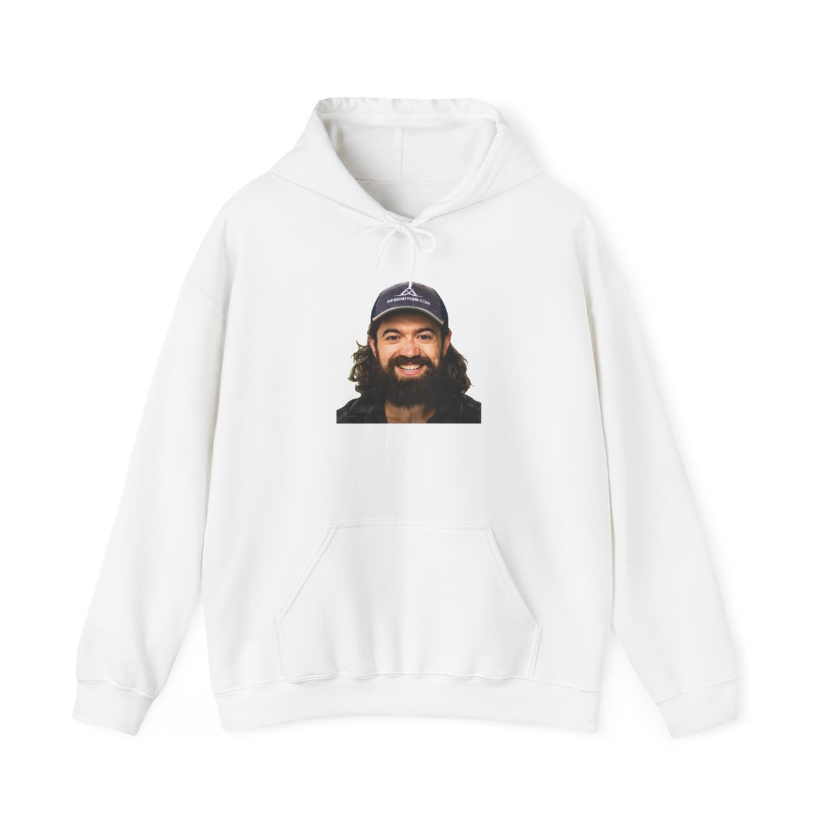 Smiling Bearded Man Face Hoodie | Portrait Graphic Sweatshirt | Alex Hormozi