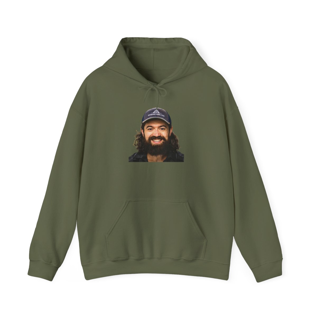 Smiling Bearded Man Face Hoodie | Portrait Graphic Sweatshirt | Alex Hormozi - alternate angle 5, merchandise