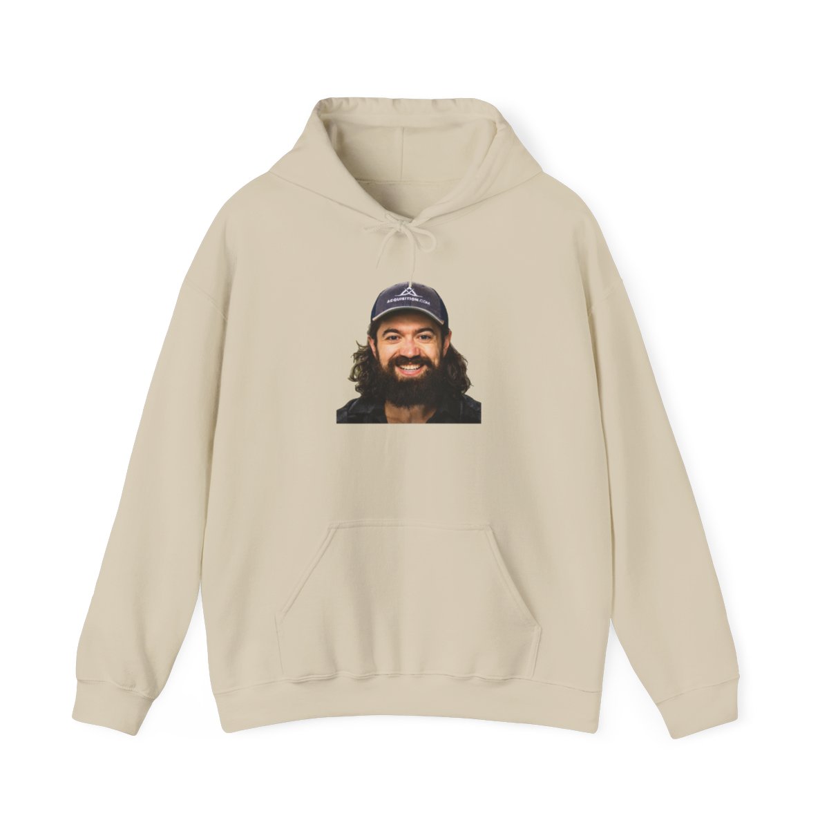 Smiling Bearded Man Face Hoodie | Portrait Graphic Sweatshirt | Alex Hormozi - alternate angle 3, merchandise