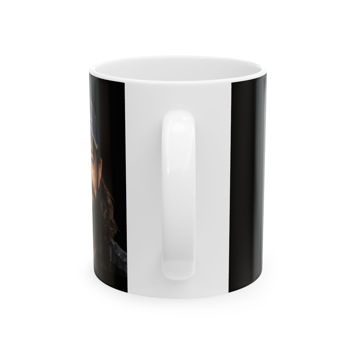 Mysterious Portrait Mug | Dark Background Ceramic Mug | Alex Hormozi - alternate angle 2, merchandise