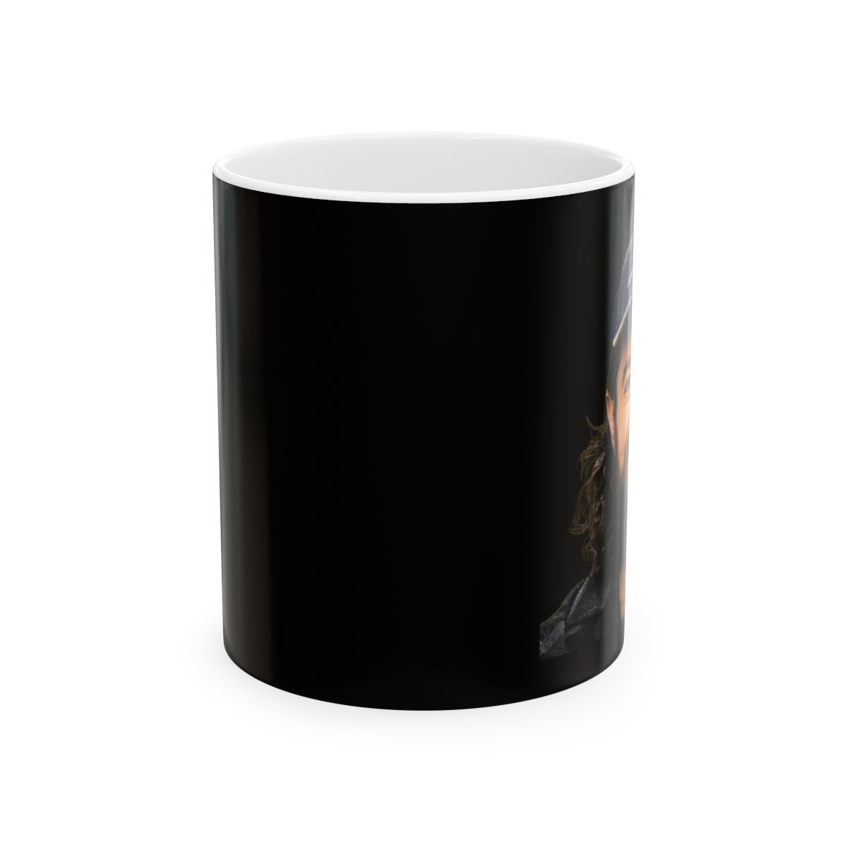 Mysterious Portrait Mug | Dark Background Ceramic Mug | Alex Hormozi - alternate angle 1, merchandise