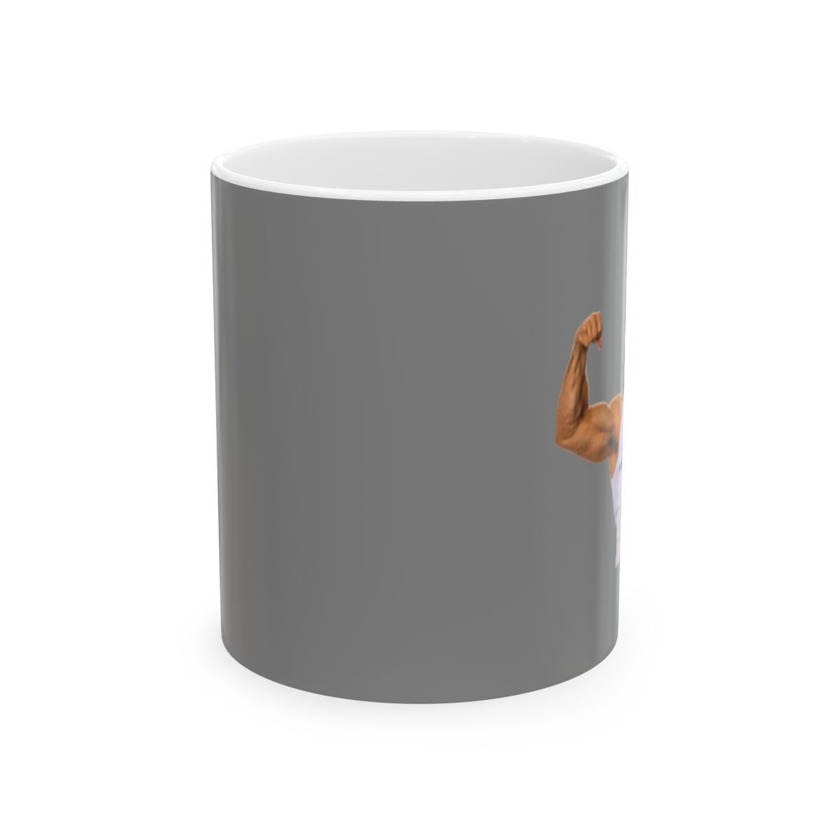 Flexing Muscle Arm Mug | Fitness Gym Motivation Coffee Cup | Alex Hormozi - alternate angle 1, merchandise