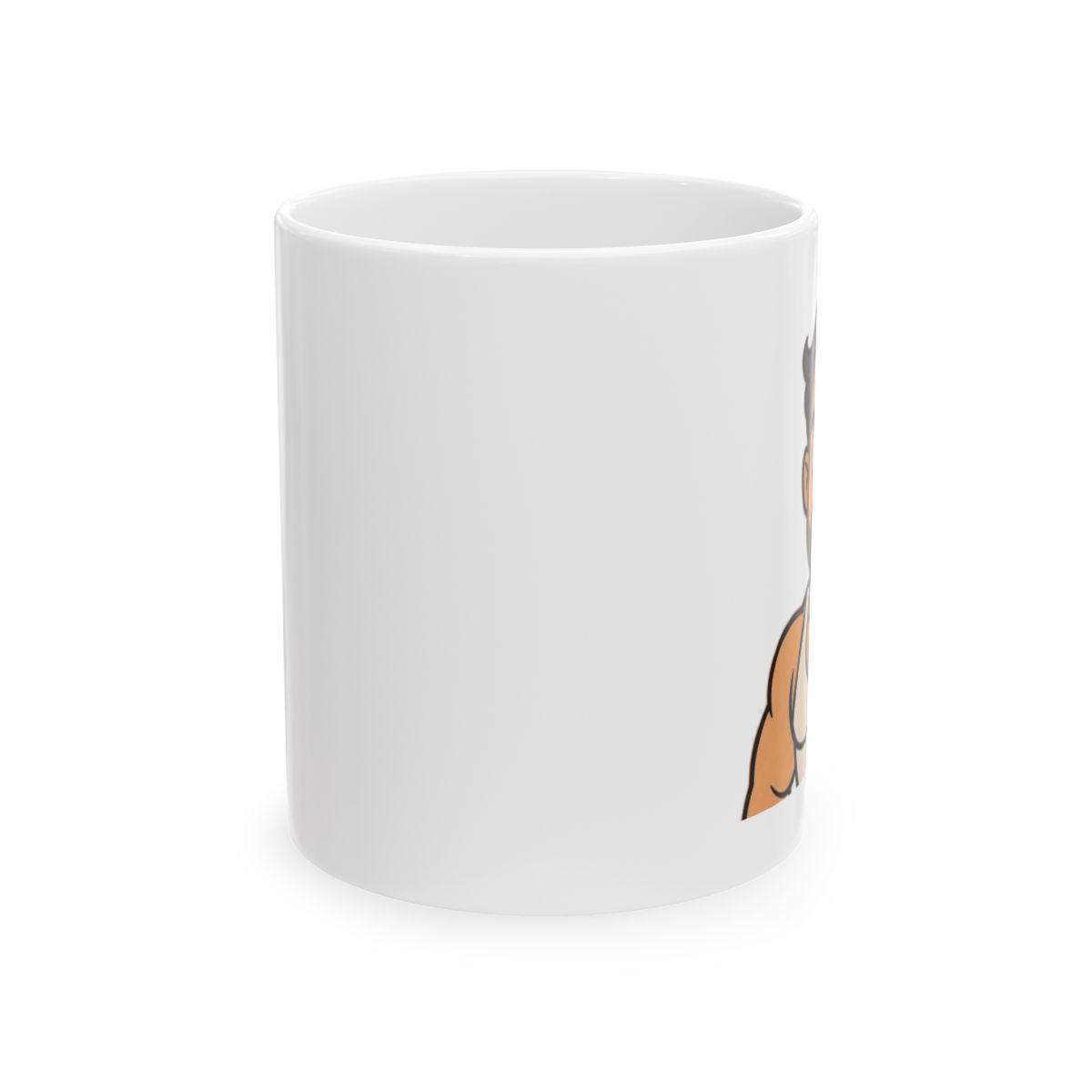 Bearded Bodybuilder Illustration Mug | Ceramic Coffee Cup | Alex Hormozi - alternate angle 1, merchandise