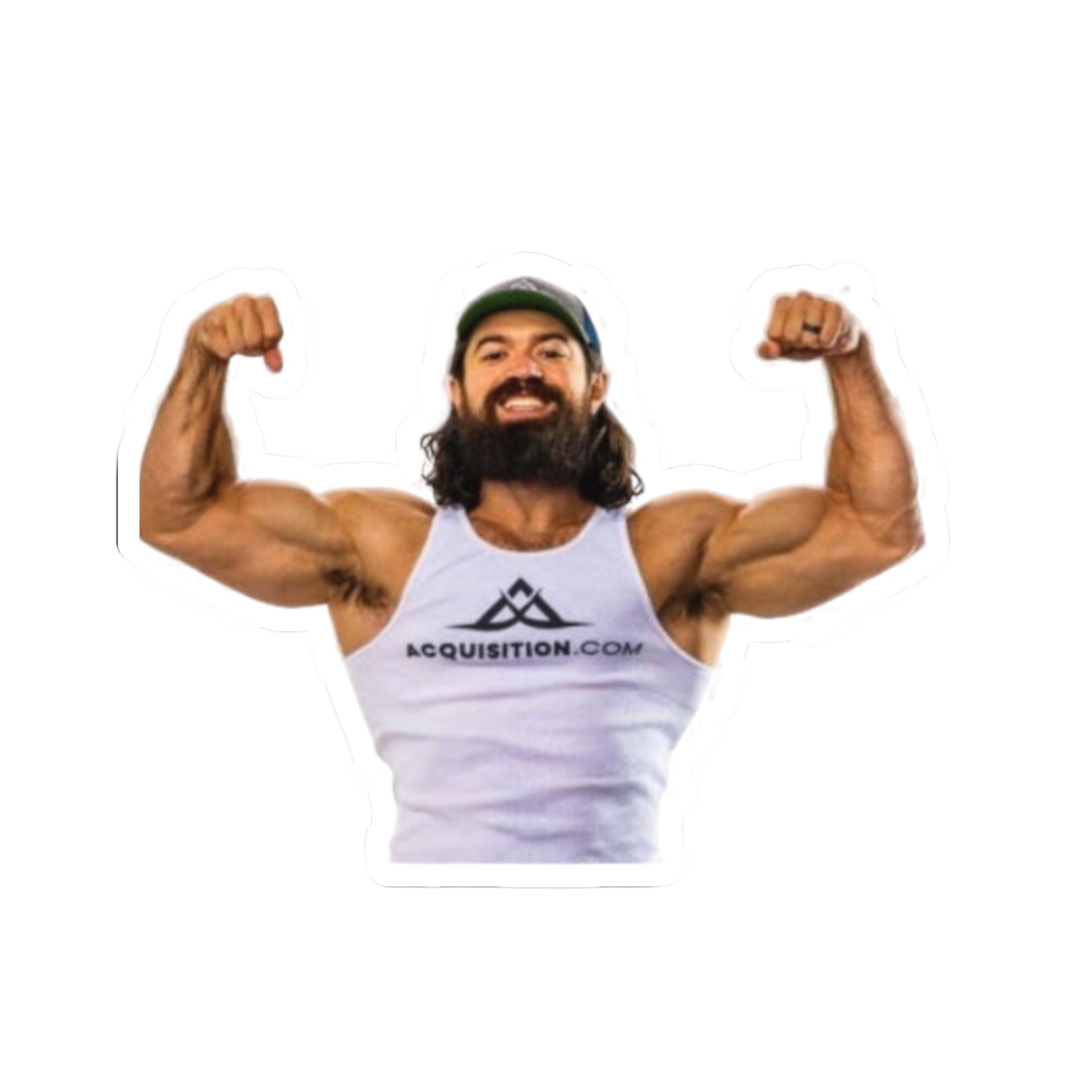 Muscular Man Flexing Kiss-Cut Stickers | Fitness Logo Sticker | Alex Hormozi